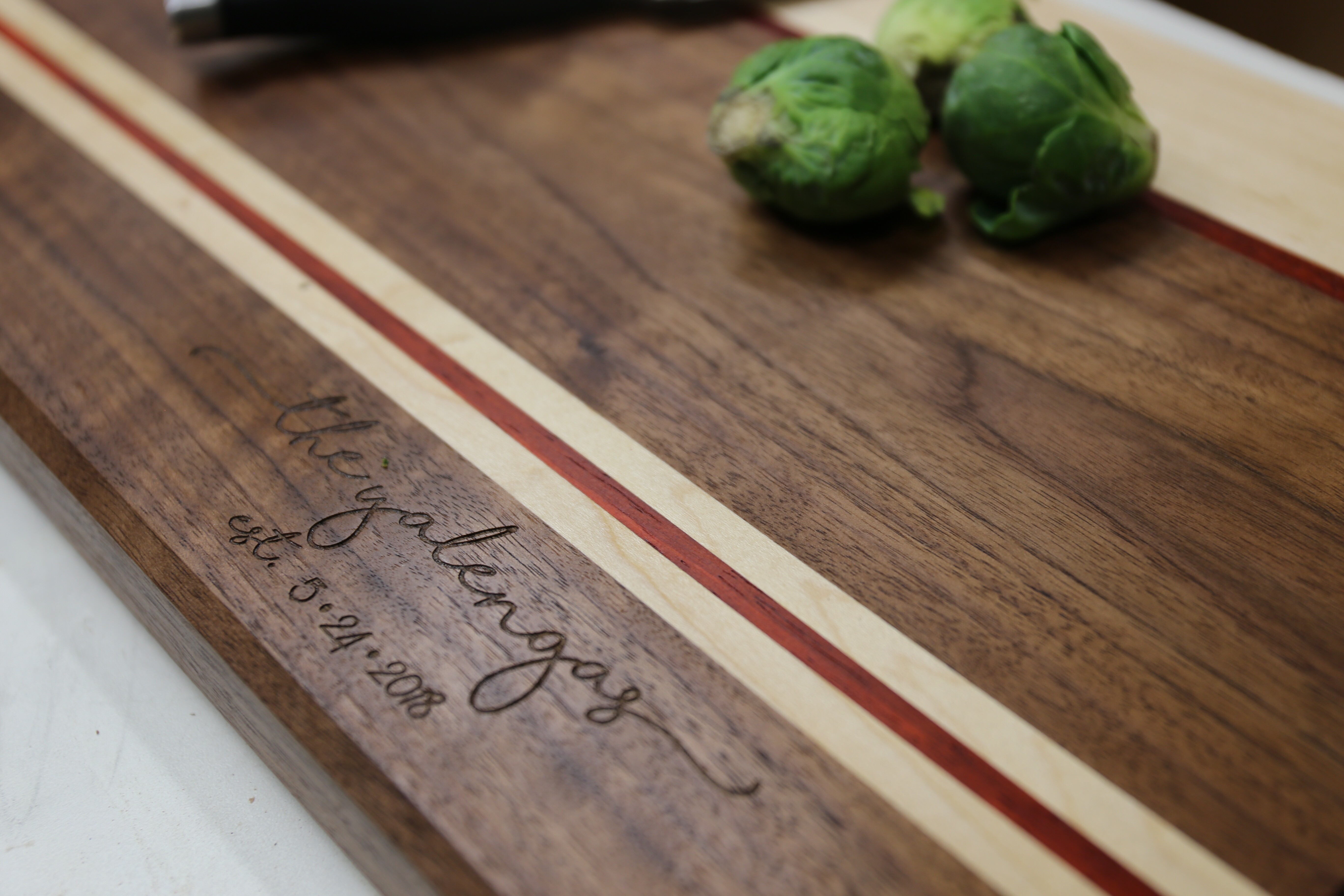 Custom engraved wedding gift cutting board 