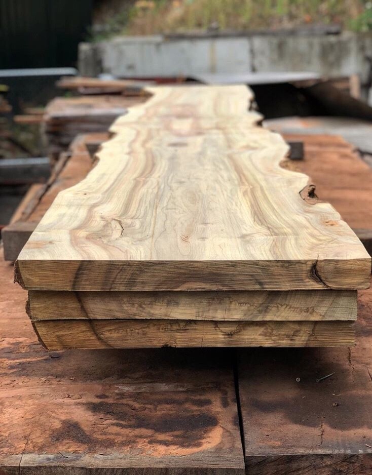 Live edge pieces of wood waiting to be made into something beautiful 