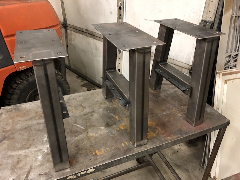 metal welded entry bench legs