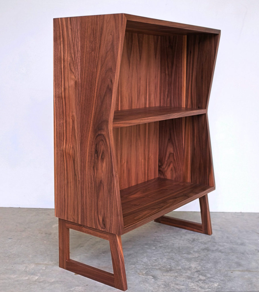 Custom walnut mid century modern bookshelf