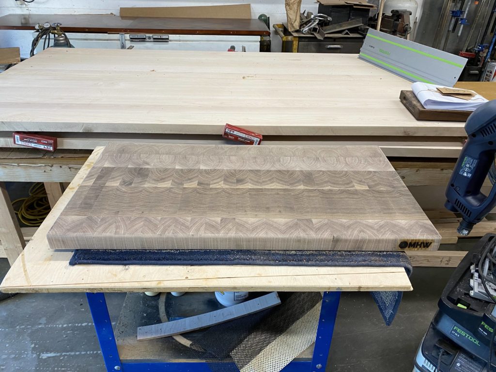 Custom Walnut end grain cutting board